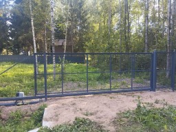 Откатные ворота из 3Д сетки автоматические на в/с