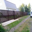 Откатные ворота из евроштакетника автоматические на в/с